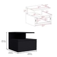thumbnail image 4 of We Have Furniture Kenya 2 Piece Bedroom Set, Armoire + Nightstand, Black Wengue Finish, 4 of 6