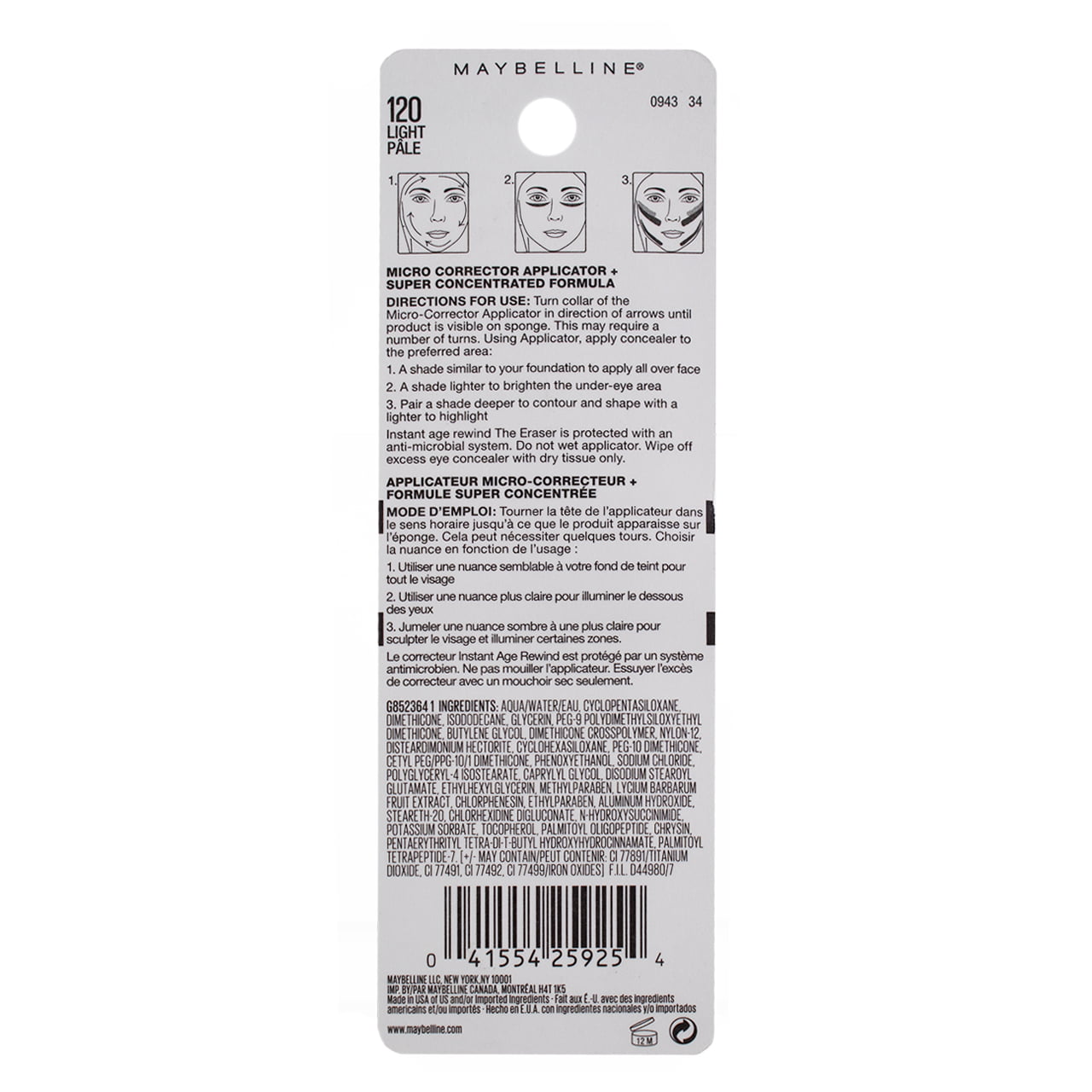 Maybelline Instant Age Light 120 - Rewind Treatment Concealer Dark (2-Pack) Eraser Circle