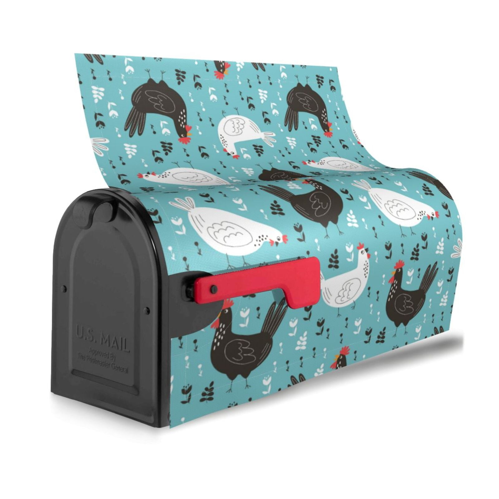 Xecao Lovely Roosters for Mailbox Cover with Magnetic Strips, Waterproof and Sunscreen, Adds a Decorative Touch to Your Garden Yard.