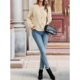 thumbnail image 5 of Women'S Bows Cardigan Button Down Roundneck Long Sleeve Drop Shoulder Knit Sweater Light Khaki M, 5 of 9