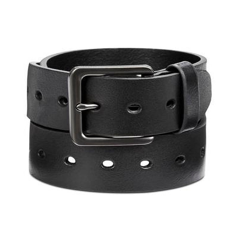 Perry Ellis Portfolio Mens Casual Pebble Leather Belt Black 30, Men's
