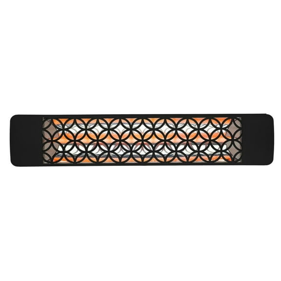 Eurofase Heating - 2000 Watt Single Element 39 Inch Electric Patio Heater-480 Voltage-Black Finish-Clover Decorative Fascia