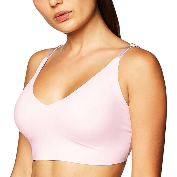 Calvin Klein Women's Invisibles Wirefree Lightly Lined Triangle Bralette, Nymph's Thigh, L