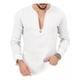thumbnail image 1 of Camisa De Manga Larga De Lino Con Cuello En V Profundo De Co, 1 of 8