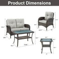thumbnail image 2 of Opohoro 5-Piece Outdoor Conversation Set with Lounge Chairs, Patio Loveseat, Coffee & Side Tables, Brown/Beige, 2 of 10
