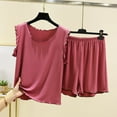 thumbnail image 2 of Lopecy-Sta Summer Pajamas for Women Summer Home Wear Pajamas Set Women's Sleeveless Loungewear 2 Piece Pj Shorts Sets Soft Sleepwear, 2 of 3