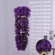 thumbnail image 4 of LKWLPD 2 piezas de flores artificiales vívidas colgantes ramo de orquídeas artificiales flores colgantes violetas artificiales pared glicina cesta colgante guirnalda decoración del hogar exterior, 4 of 6