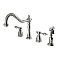 thumbnail image 1 of Kingston Brass Tudor 8" Center Kitchen Faucet With Brass Sprayer, 1 of 2