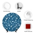 thumbnail image 4 of Picia Octopus And Whale Pattern Bone China Decorative Plate – Wall Decor with Stand and Adhesive, Elegant Ornament for Living Room, Office, or Entryway-6in, 4 of 6