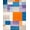 Blue Purple Orange, Pattern 2, variant on ODIKA 9'x12' Machine Washable Non-Slip Area Rug, Waterproof Patio with Anthracite Accents High Traffic Rug, Red Grey, 64077