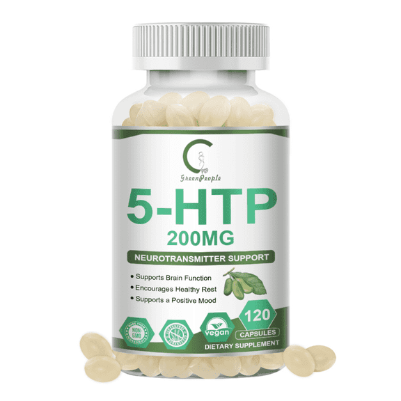 5-HTP 200mg, 120 Vegetarian Capsules (5-Hydroxytryptophan) , Neurotransmitter & Mood Support