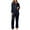 Navy, variant on GDREDA Nightwear for Women Women's Fashionable Pajama Set Silk Pajamas 2 Piece Satin Pajama Set Long Sleeve Button Down Casual Suit With Pants Women Pajama Sets pyjamas Blue,S