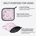 thumbnail image 4 of Heat Resistant Oven Glove & Hot Pad Set Reusable and Washable Kitchen Combo for Baking, BBQ, Oven, Microwave Conch Shells Pattern, 4 of 5