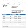 thumbnail image 2 of Front Right Power Window Regulator and Motor Assembly - Compatible with 1989 - 1991 Chevy V2500 Suburban 1990, 2 of 2