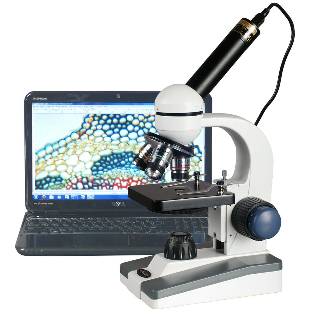 Amscope 40x 1000x Portable Student Compound Led Microscope 5mp Usb