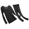 thumbnail image 5 of ATOYSOY Women's Casual Tracksuits Long Sleeve Padded Sleepwear Trendy Round Neck Lounge Sets Fall Two Piece Basic Outfits Slim Tops Legging Skinny Pants Black L, 5 of 8