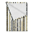 thumbnail image 2 of Striped Soft Flannel Fleece Throw Blanket, Vertical Lines Round Circle Shapes Victorian Inspired Designed Art Print, Cozy Plush for Indoor and Outdoor Use, 50" x 70", Black Yellow, by Ambesonne, 2 of 5