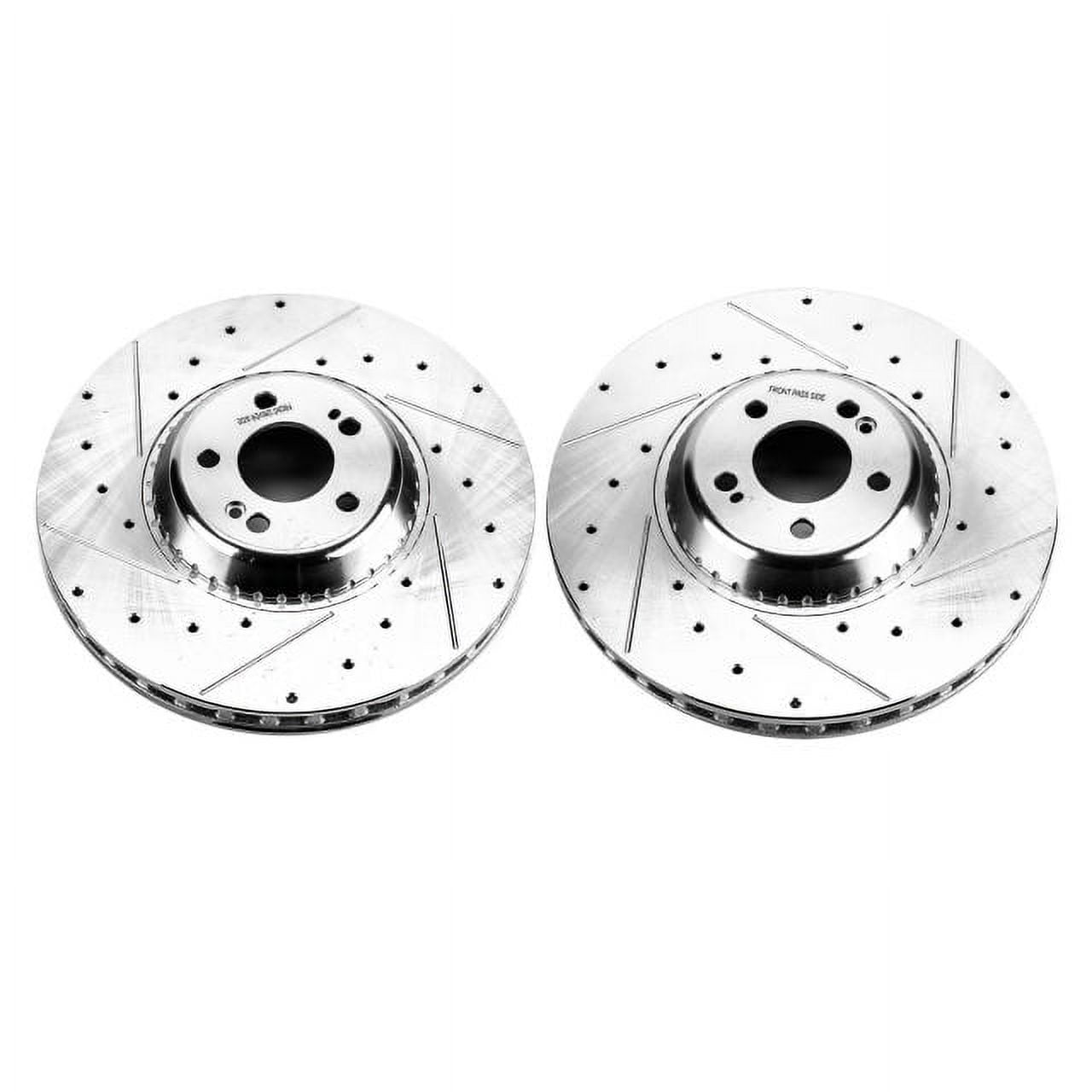 Power Stop Front Pair of Drilled and Slotted Brake Rotors EBR1601XPR