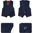 thumbnail image 5 of Boys Suit for Kids Toddler Boy 4-Piece Wedding Tuxedo Suits Vest and Pants Set, 5 of 13