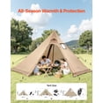 thumbnail image 2 of VEVOR Hot Tent for 4 Persons, Portable Winter Tipi Tent with Stove Jack, Waterproof Canvas Camping Tents, Lightweight 4 Season Shelter Tents for Hiking Fishing Backpacking, M Size, 2 of 9