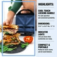 thumbnail image 2 of Granitestone Diamond Blue Sandwich Maker, Toaster and Electric Panini Grill with Ultra Nonstick Copper Surface Makes 2 Sandwiches in Minutes, Easy Clean up, 2 of 9