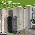 thumbnail image 3 of LINJH 31 Gallon Outdoor Trash Can, Waterproof Trash Can Cabinet for Outside, Resin Garbage Bin with Lid and Drip Tray for Easy Cleaning for Patios, Kitchens, and Outdoor Entertaining（Black）, 3 of 9