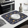 thumbnail image 3 of Pioneer Flower Floral Print Pattern Kitchen Dish Drying Mat 1 Pack, Ultra Absorbent Microfiber Drainer Mat, 16"x18", 3 of 6