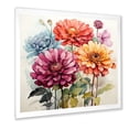 thumbnail image 2 of Designart "Illustration of Simple Zinnia Bouquet I" Floral Framed Wall Art Decor - Traditional Pink Zinnias Bedroom Framed Canvas Wall Art, 2 of 6