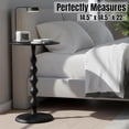 thumbnail image 3 of Round Metal End Tables for Living Room, Modern Metal Accent, Modern Side Table, Bedroom Nightstand, Small Coffee, Space-Saving, Easy Assembly 14.5" (Black), 3 of 8