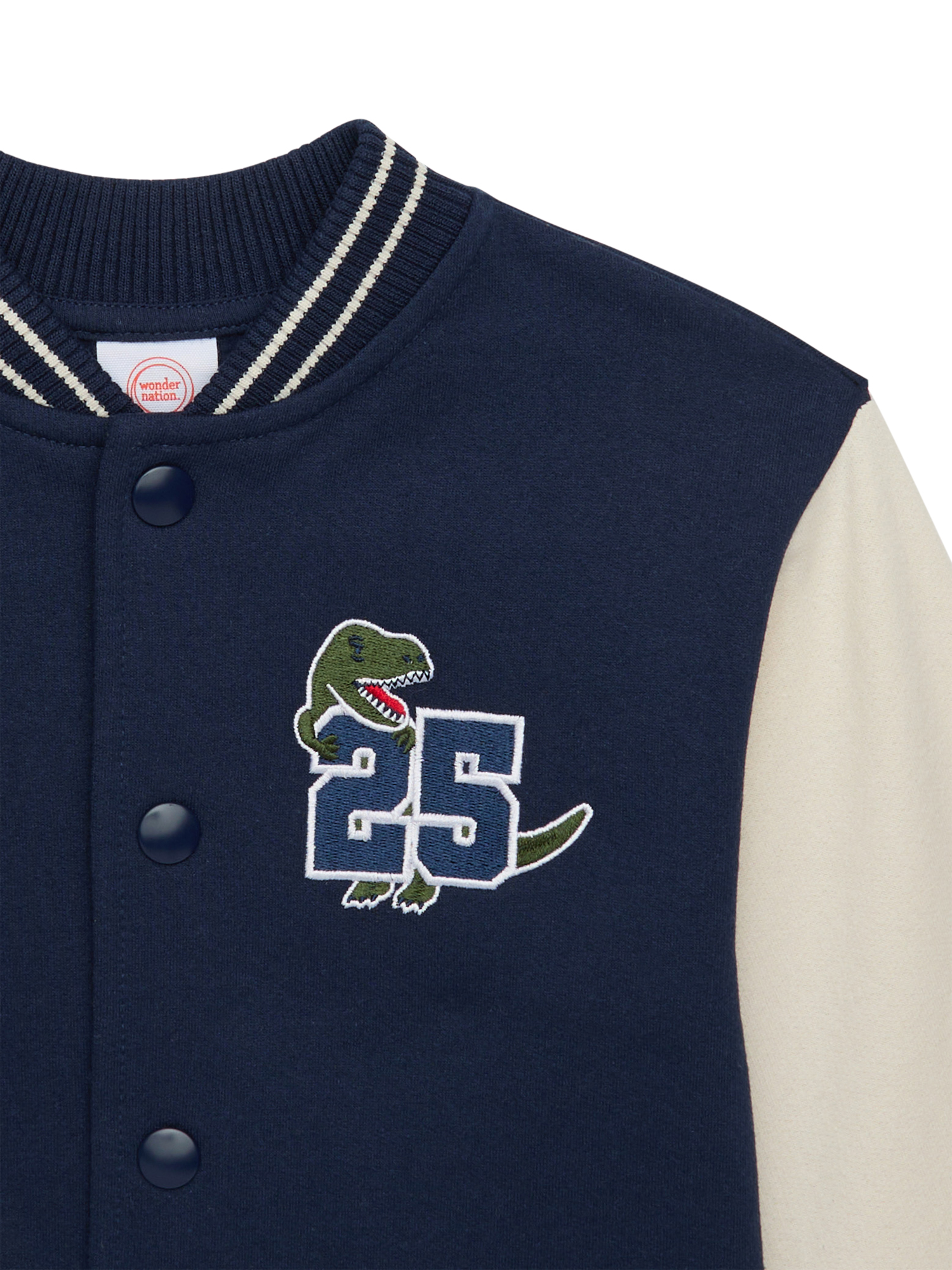 Wonder Nation Toddler Boys Dino Varsity Bomber Jacket, Sizes 12M-5T
