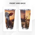 thumbnail image 3 of KLL Sunset Calf Flower Field Print 40oz Stainless Steel Insulated Car Cup with Spillproof Lid - Keep Your Drink Hot or Cold on the Go-Without Straw, 3 of 8