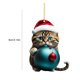 thumbnail image 3 of Figuras de gato de Navidad, decoración bonita y encantadora, árbol de decoración para gato, decoraciones colgantes para coche, 3 of 5