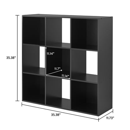 MAINSTAYS 9 CUBE STORAGE ORGANIZER, BLACK
