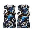 thumbnail image 2 of Gaeub Football Men's Mesh Basketball Jersey, Quick-Drying Sleeveless Top S-4XL, Loose Muscle Tank Top -Large, 2 of 9