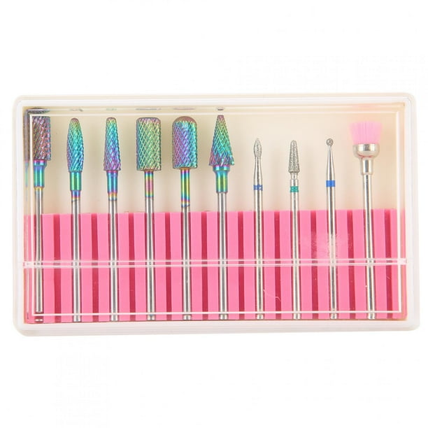 Cabezal de pulido de uñas de aleación, 10 piezas Brocas para pulir uñas Cabezal de pulir uñas Rendimiento confiable