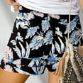 thumbnail image 4 of Stamzod Oversized Shorts for Women Summer Floral Printing Lightweight Elastic Waist Shorts Casual Loose Drawstring Shorts for Women Black A XXL, 4 of 6