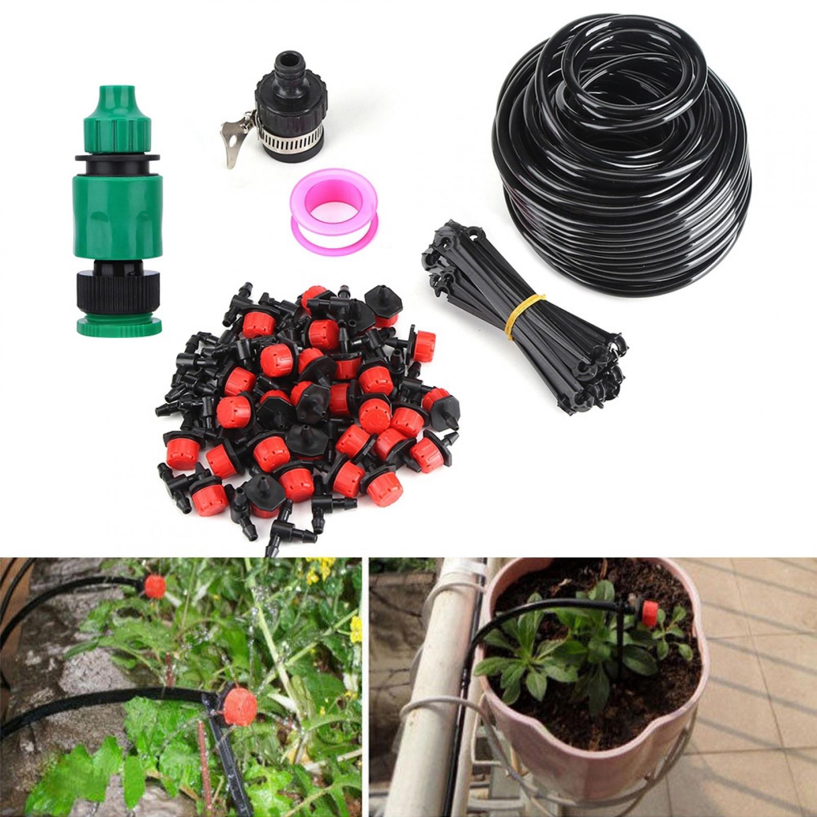 DIY Micro Drip Irrigation Auto Timer Self Plant Watering 25M Garden Hose System DIY Micro Drip Irrigation Auto Timer Self Plant Watering 25M Garden Hose System