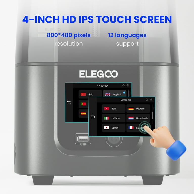 ELEGOO Mars 4 Ultra Resin 3D Printer, Wi-Fi Connectivity,Effortless  Leveling System, Printing Size of 6.04x3.06x6.5 Inches 