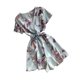 thumbnail image 3 of Mono corto para mujer, estampado floral, cuello en V, cintura alta, mameluco informal, pantalones con cordones kenally AP001215-05B, 3 of 7