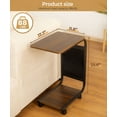 thumbnail image 2 of Enogets Mobile Side Table with Wheels, C-Shaped Metal End Table with Storage Bag, 2-Tier Rolling Cart for Couch and Bed, 2 of 8