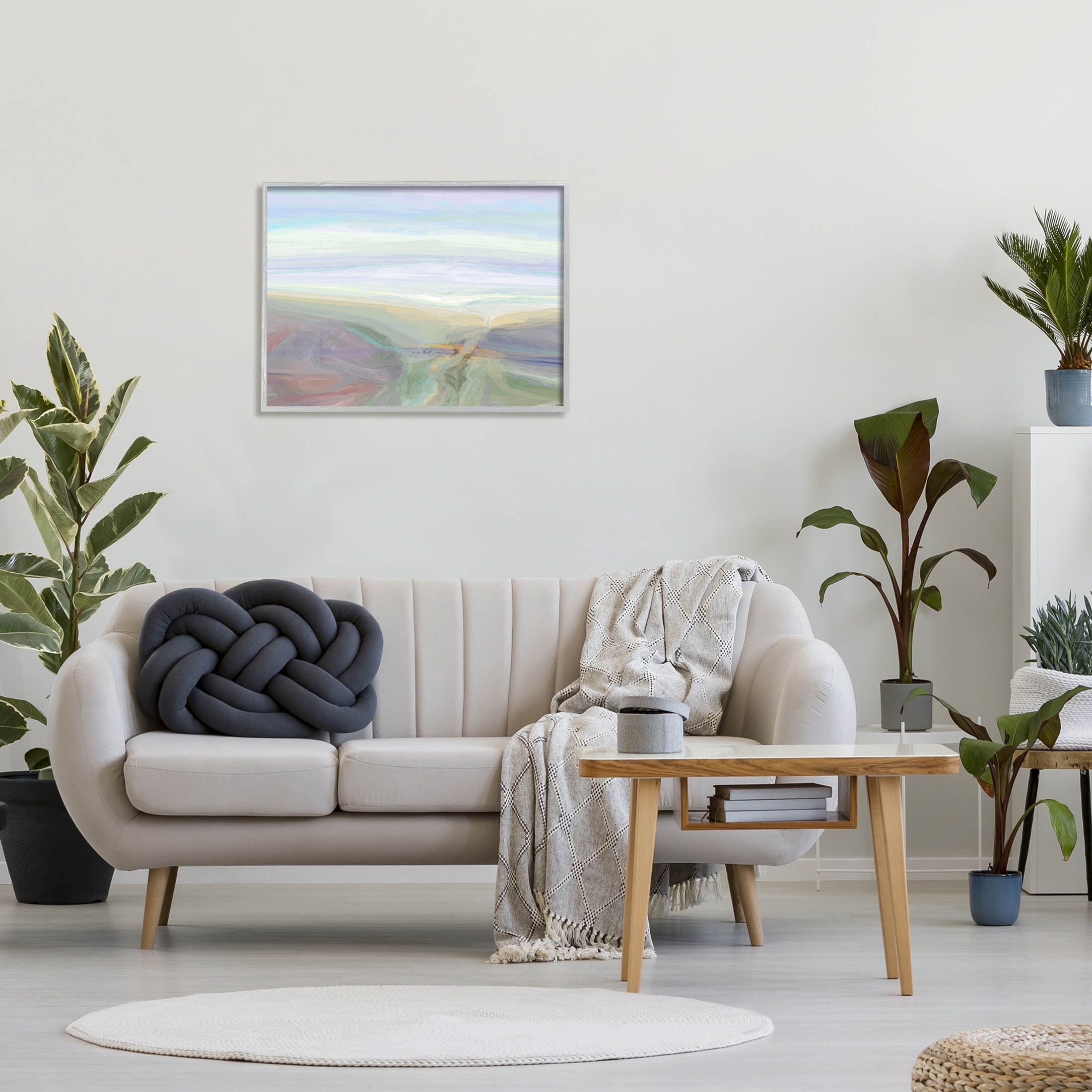 Abstract Pastel Canyon Landscape Abstract Graphic Art Gray Framed Art Print Wall Art