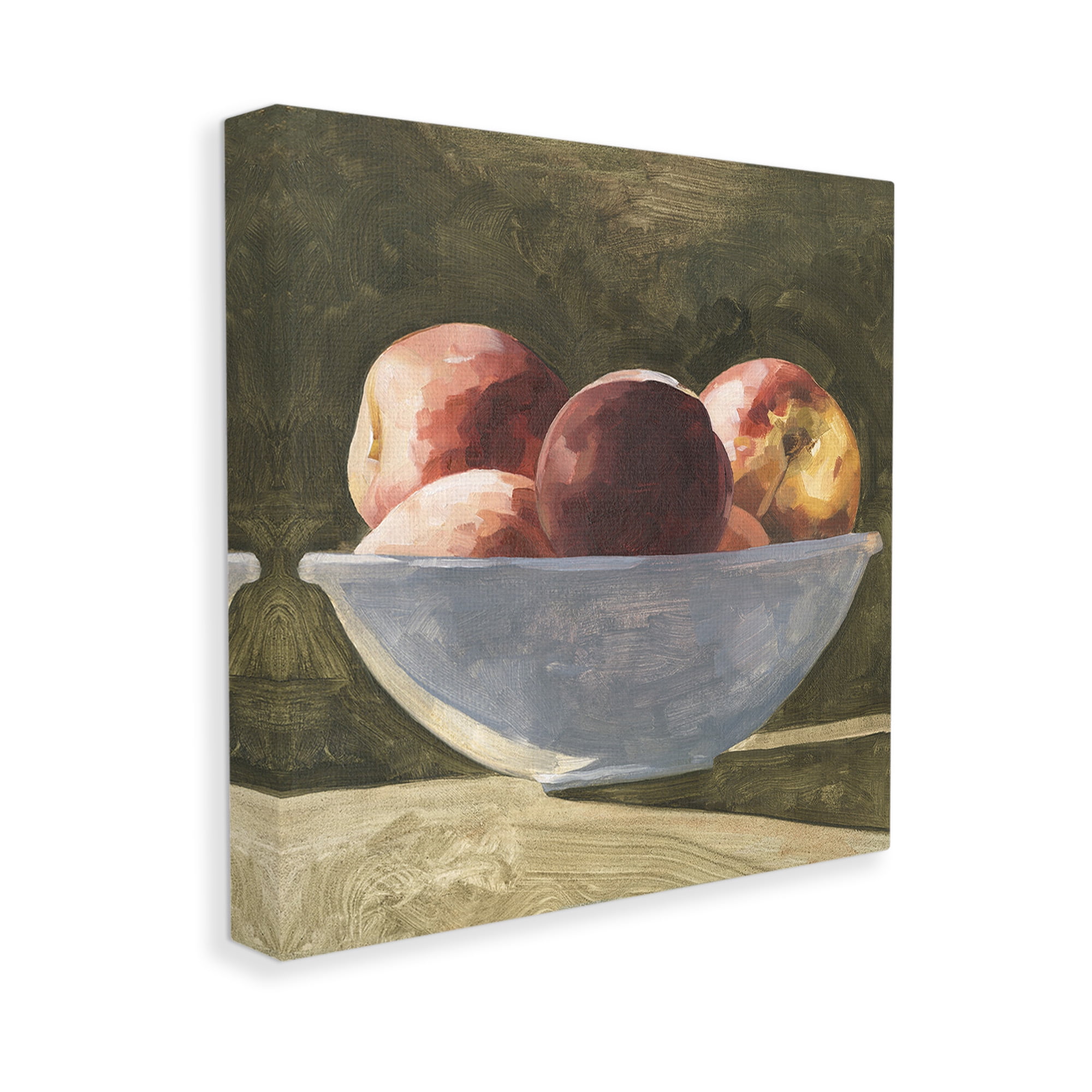 Stupell Industries Shadowed Apples Still Life Food & Beverage Painting Gallery Wrapped Canvas Art Print Wall Art, 17 x 17