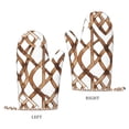 thumbnail image 3 of A Pair Of Heat Insulation And Anti-Perm Gloves 7×11in Thick Anti-Perm Palm With Silicone Piece Lanyard Design Is Easy To Hang Brown Moroccan Trellis Hand-Drawn Sketch_1, 3 of 8