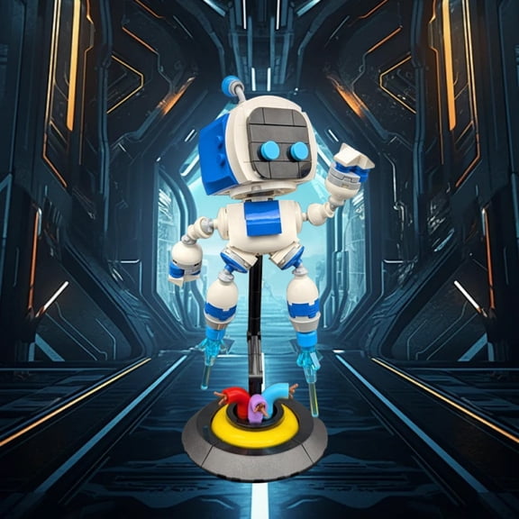 Astronaut Space Robot MOC Building Blocks Assembly Model Toy with Display Stand