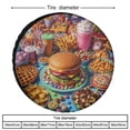 thumbnail image 2 of Junk Food Pattern Heavy Duty Spare Tire Cover Burger Fries Donut Junk Fast Food Pattern Waterproof Polyester Wheel Protectors Wheel Covers for Camper Trailer Truck SUV Universal 13inch, 2 of 8
