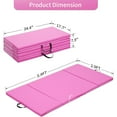 thumbnail image 4 of Ainfox 3'x6'x2" Gymnastic Mat Thick Folding Panel Exercise Yoga Tumbling Gymnastic Fitness Training Home Exercise, Pink, 4 of 6