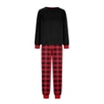 thumbnail image 5 of Matching Family Christmas Pajamas, Black Red Gnome Print Long Sleeve Tops with Plaid Pants, Holiday Sleepwear for Women Men Family, 5 of 6