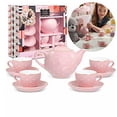 thumbnail image 6 of FAO Schwarz Ceramic Tea Party Set for Kids Pink Polka Dot 9 Pieces, 6 of 6