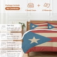 thumbnail image 6 of 3 Piece Puerto Rico Flag Duvet Cover Set Queen Size, Microfiber Comforter/Quilt Cover with Corner Ties and 2 Pillowcases, Red Blue Vintage All Season Soft Bedding with Zipper Closure, 6 of 8