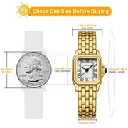 CHEETAH Watches for Women with Small Vintage Bracelet, Rectangular Case Roman Dial